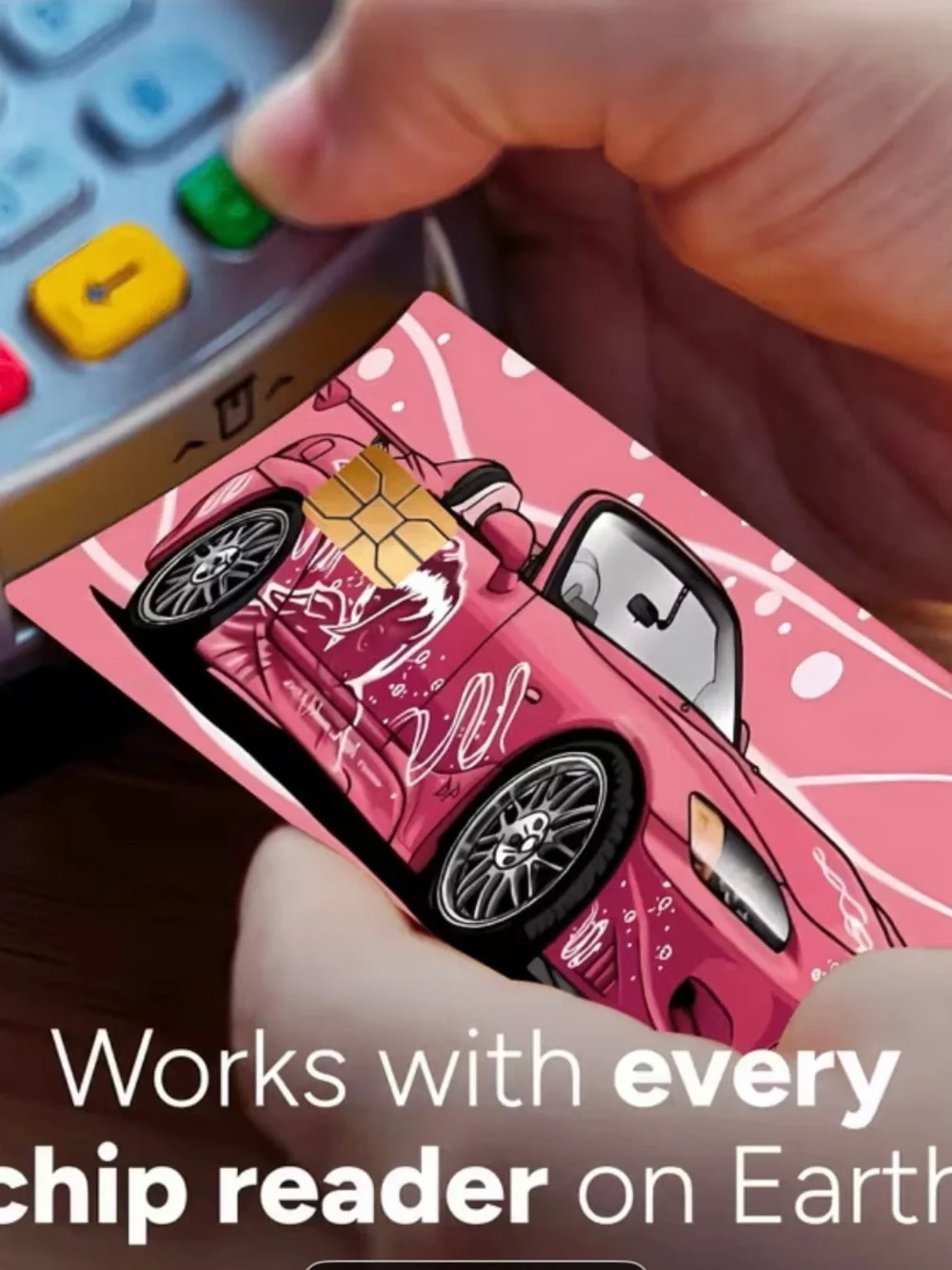 Pink suki Credit Card Sticker – (comes with front and back sticker)